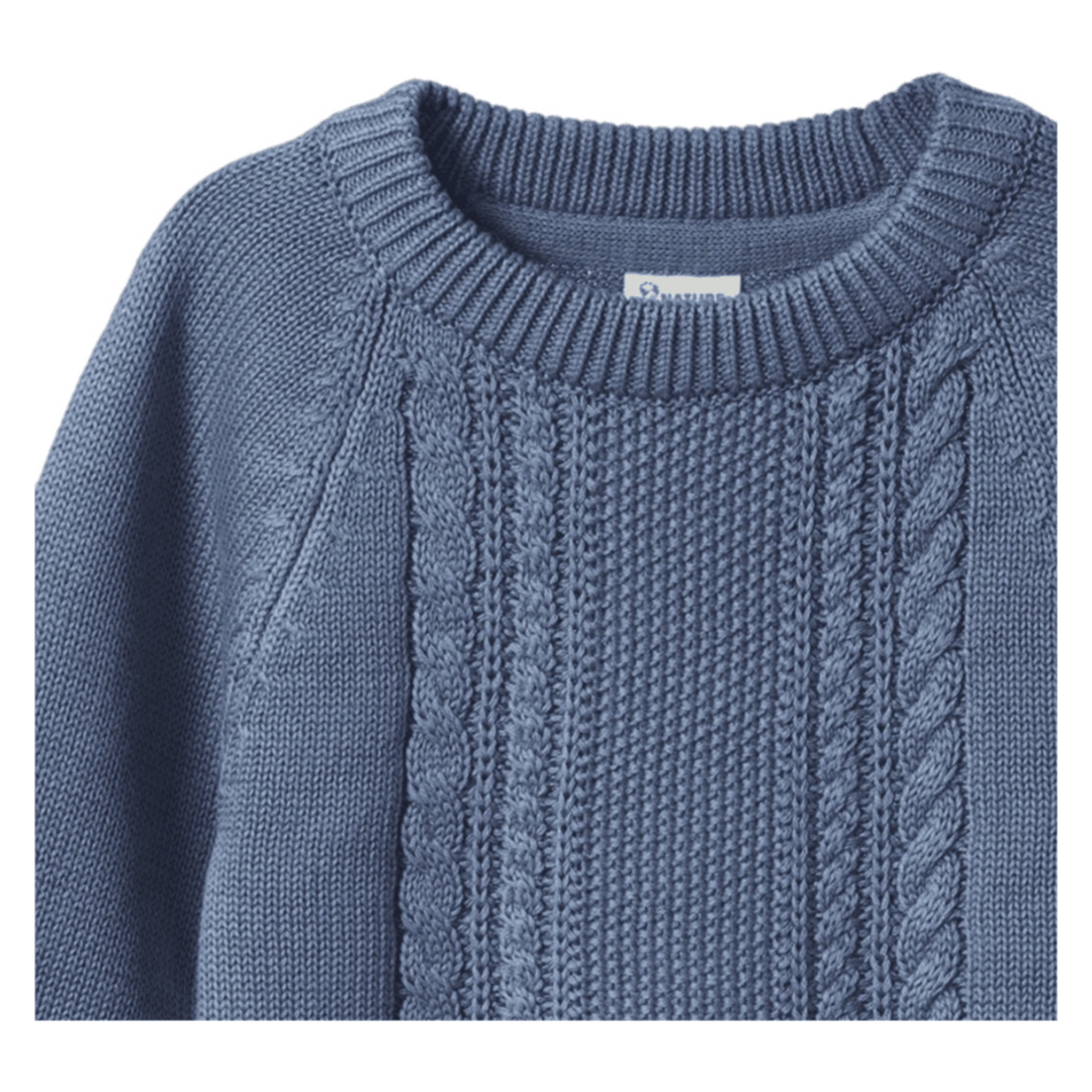 Nature Baby 6-12 Months to 5 Years Billy Jumper - Dusky Blue Cable