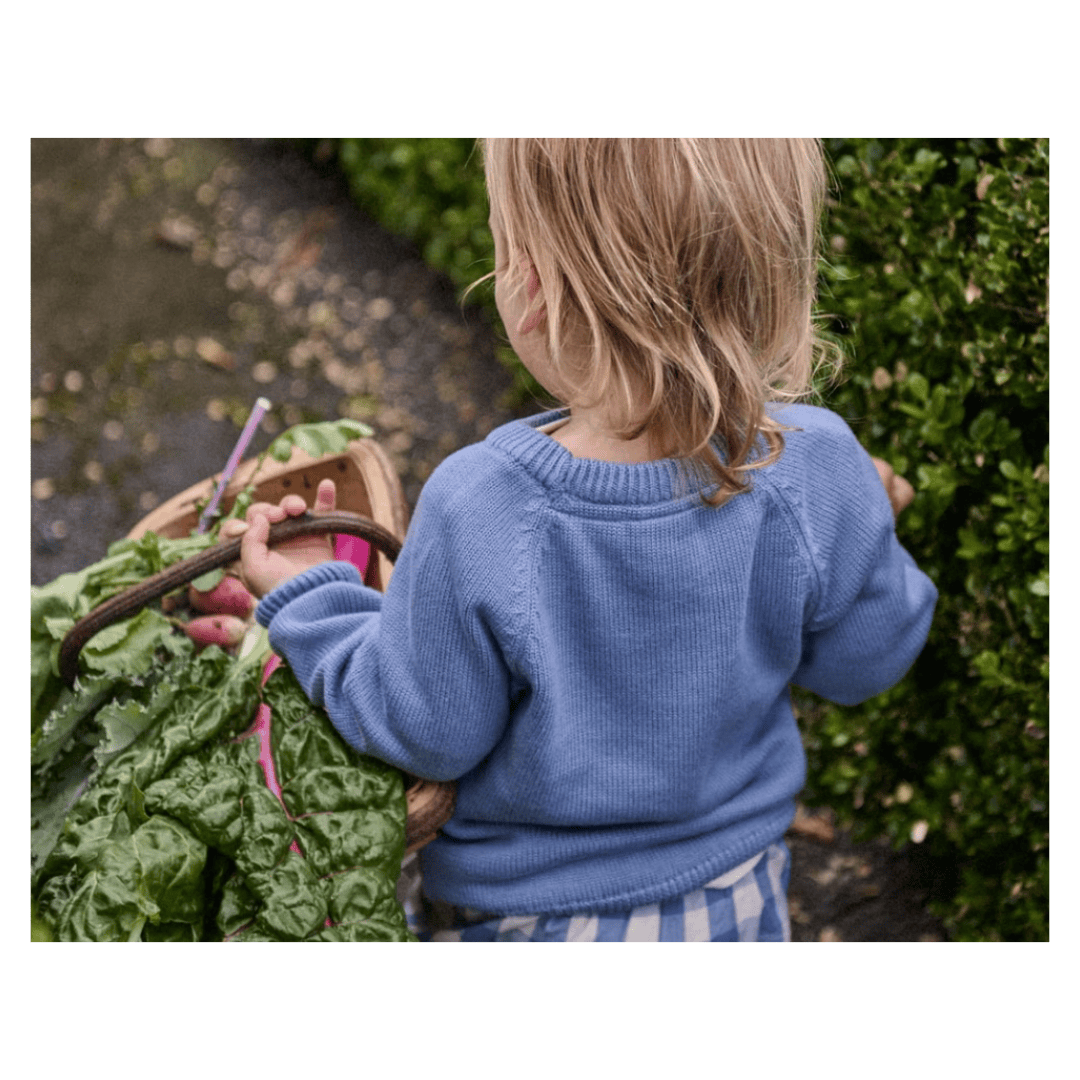 Nature Baby 6-12 Months to 5 Years Billy Jumper - Dusky Blue Cable