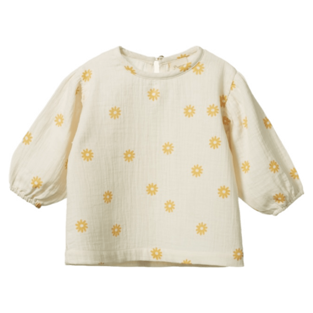 Nature Baby 6-12 Months to 5 Years Elodie Blouse - Chamomile Natural