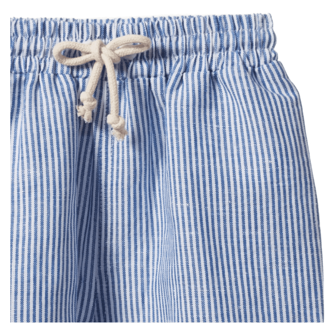 Nature Baby 6-12 Months to 5 Years James Shorts Linen - Blue Stripe
