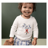 Nature Baby 6-12 Months to 5 Years Long Sleeve Cloud Tee - Bluebelle Natural