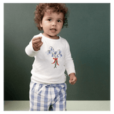 Nature Baby 6-12 Months to 5 Years Long Sleeve Cloud Tee - Bluebelle Natural