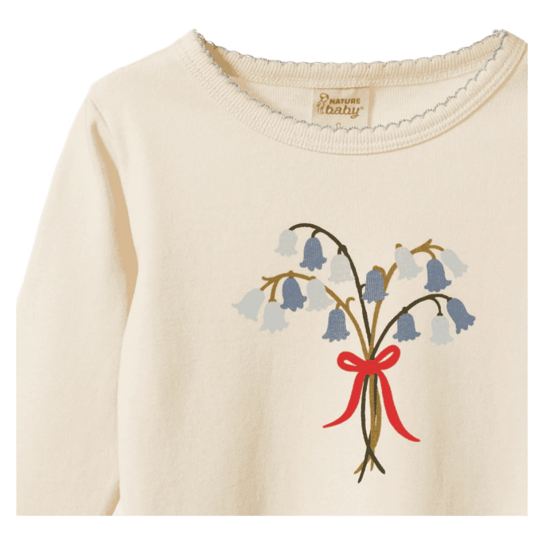 Nature Baby 6-12 Months to 5 Years Long Sleeve Cloud Tee - Bluebelle Natural