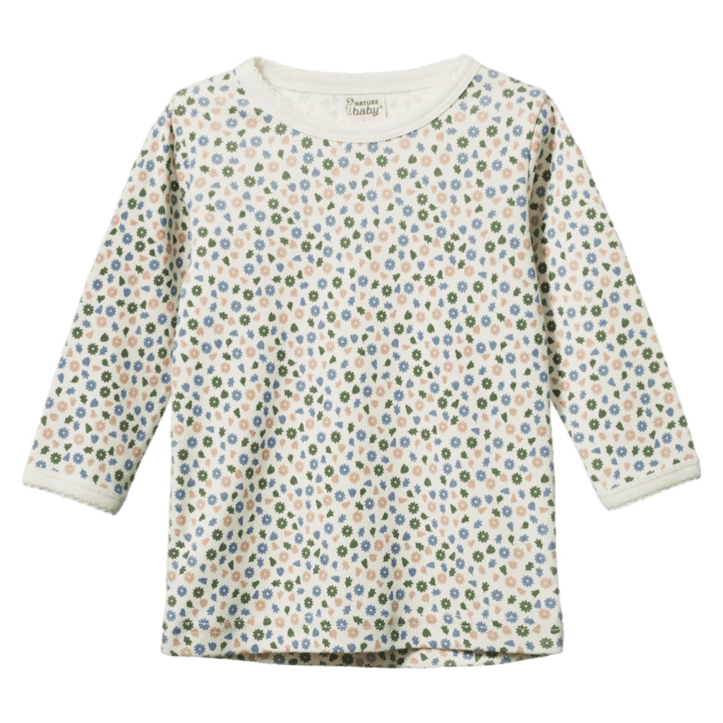 Nature Baby 6-12 Months to 5 Years Long Sleeve Cloud Tee - Chamomile Blooms