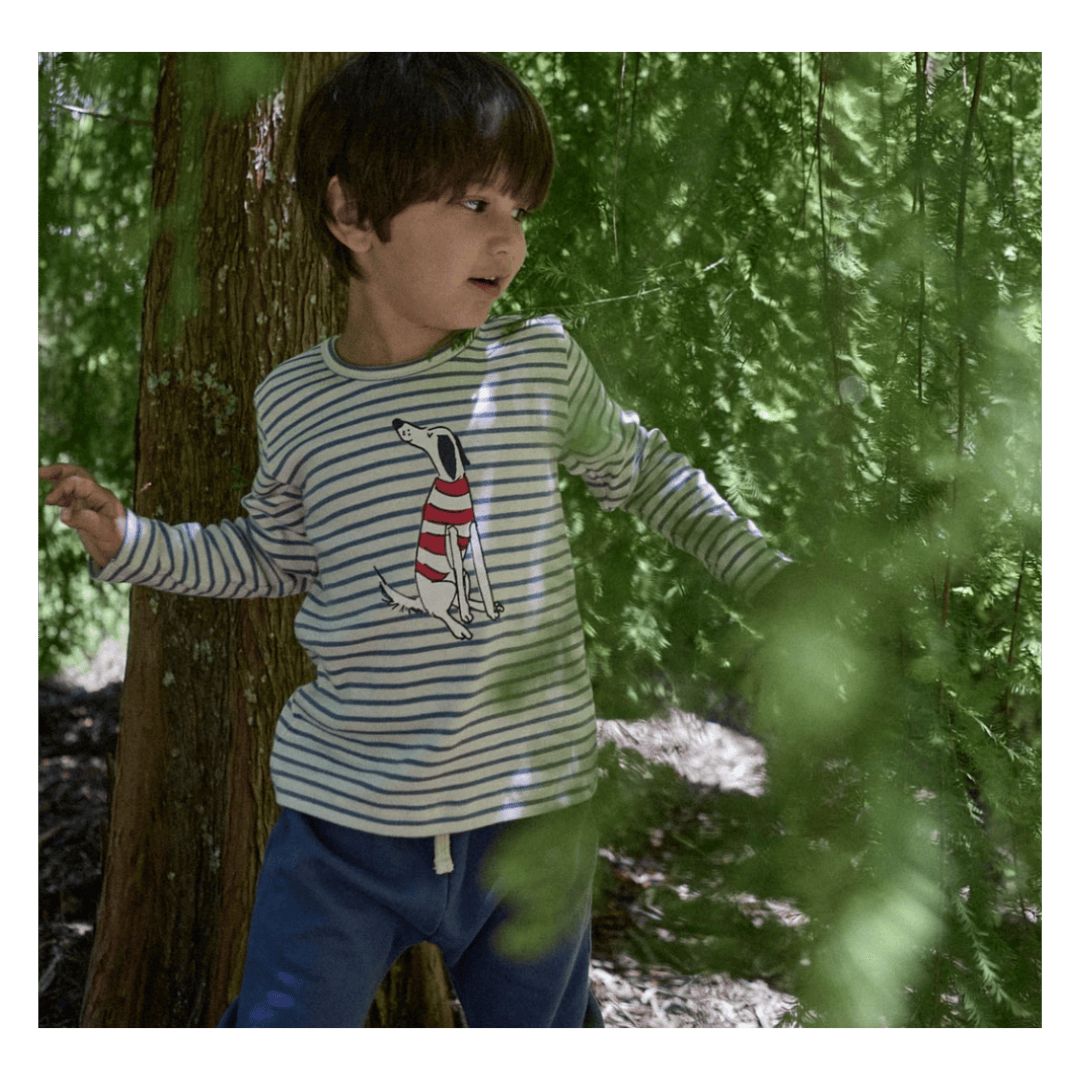 Nature Baby 6-12 Months to 5 Years Long Sleeve River Tee - Best Friend Stripe