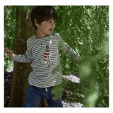 Nature Baby 6-12 Months to 5 Years Long Sleeve River Tee - Best Friend Stripe