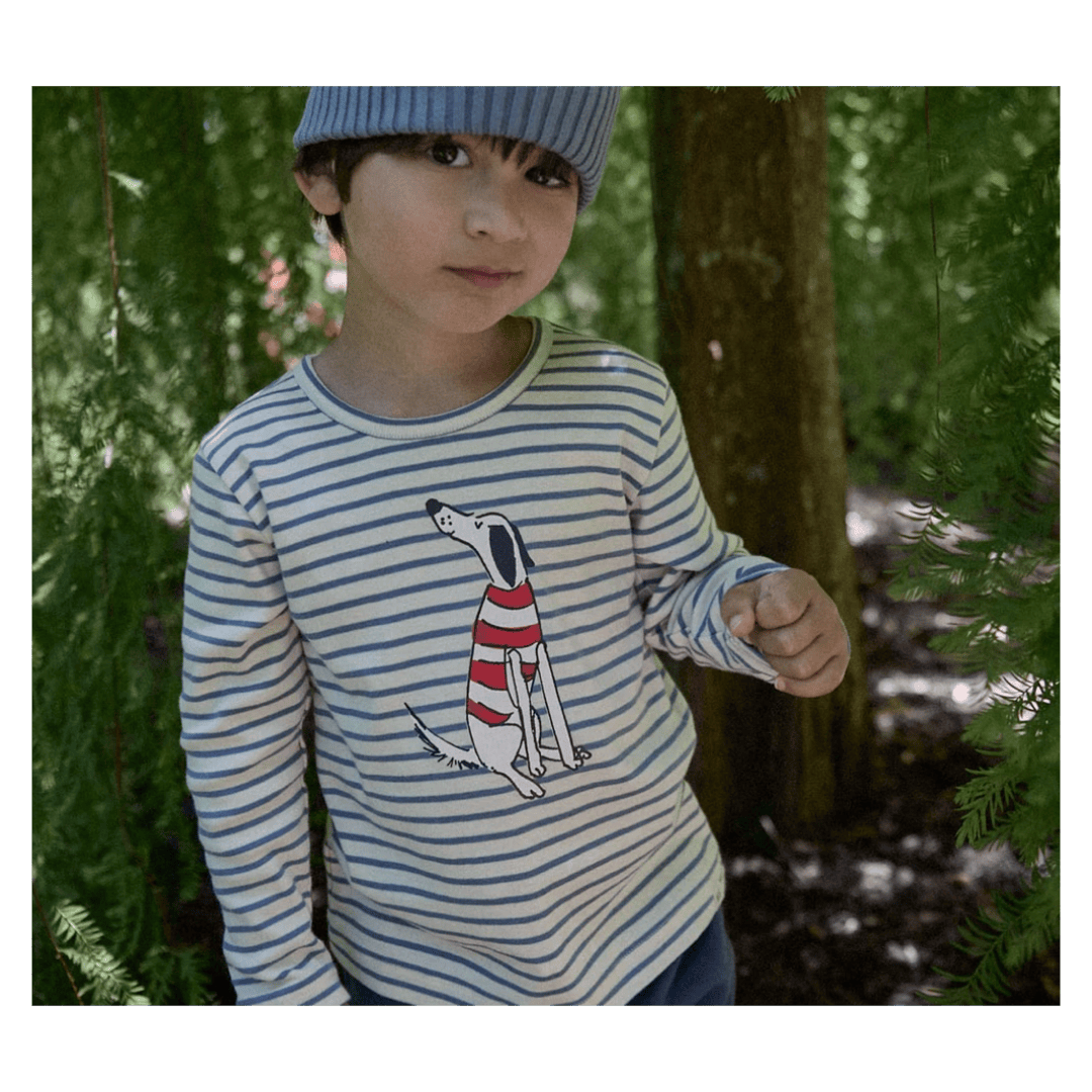 Nature Baby 6-12 Months to 5 Years Long Sleeve River Tee - Best Friend Stripe