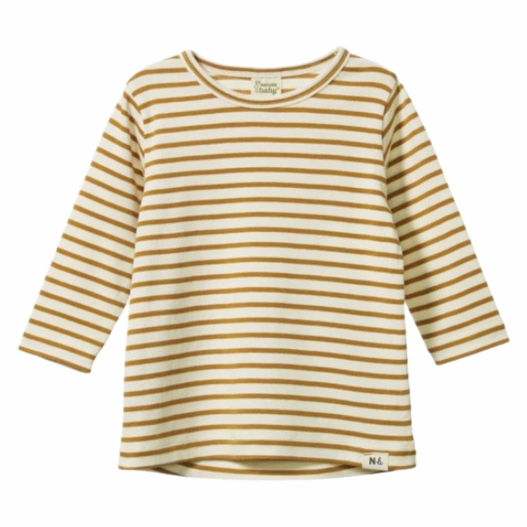Nature Baby 6-12 Months to 5 Years Long Sleeve River Tee - Palm Sailor Stripe
