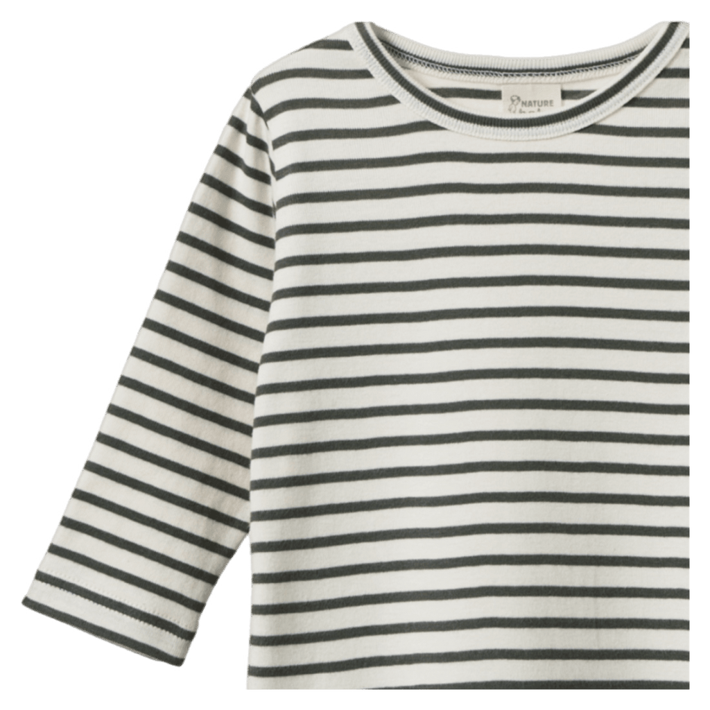 Nature Baby 6-12 Months to 5 Years Long Sleeve River Tee - Thyme Sailor Stripe