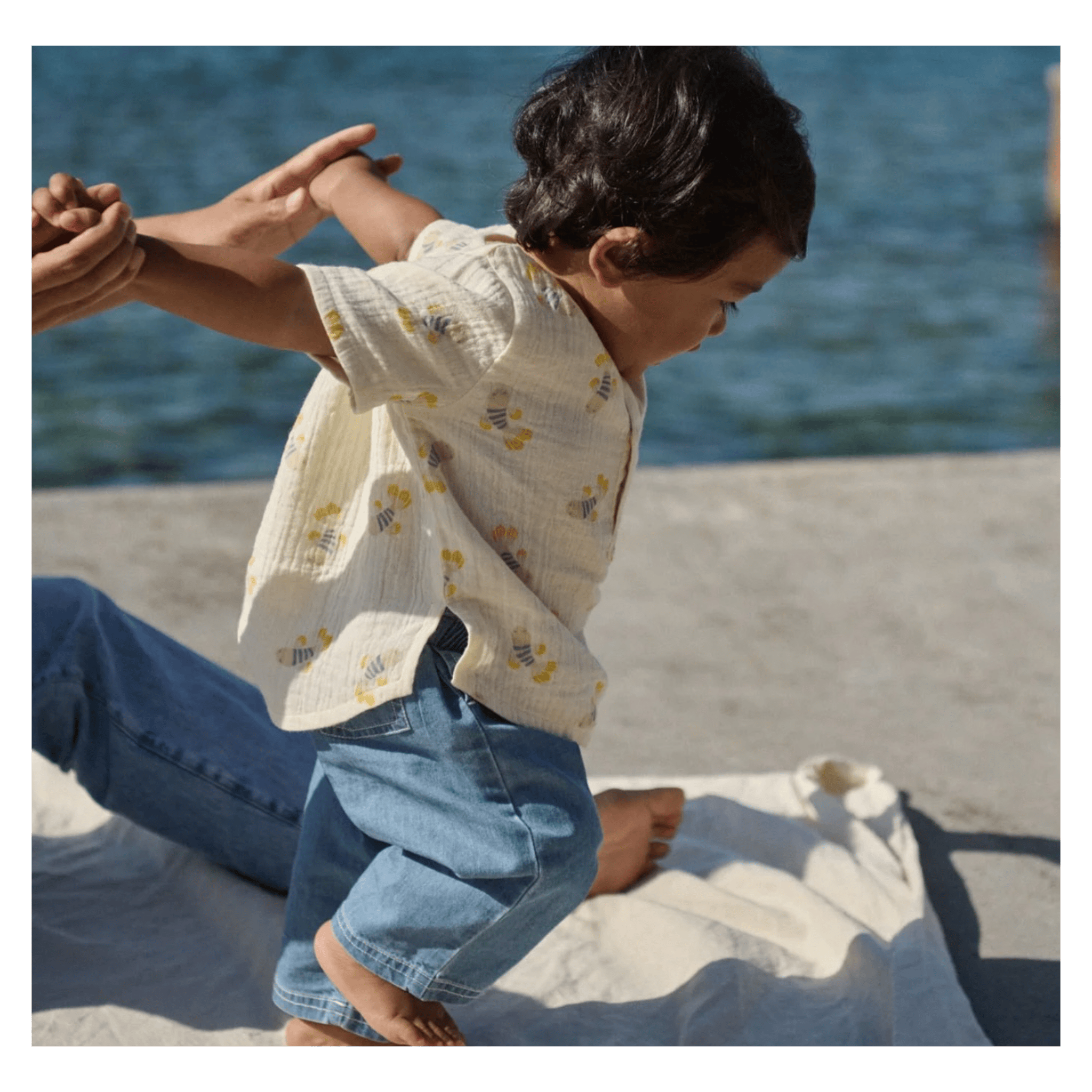 Nature Baby 6-12 Months to 5 Years Short Sleeve Caravan Shirt Muslin - Fish Fable