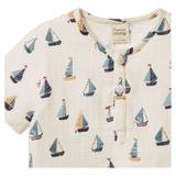 Nature Baby 6-12 Months to 5 Years Short Sleeve Caravan Shirt Muslin - Regatta