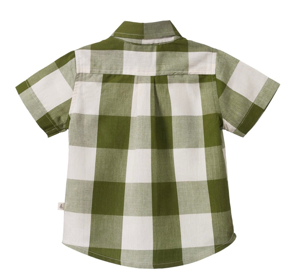 Nature Baby 6-12 Months to 5 Years Short Sleeve Ira Button Up - Jungle Check