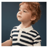 Nature Baby 6-12 Months to 5 Years Stevie Polo - Navy Bold Stripe