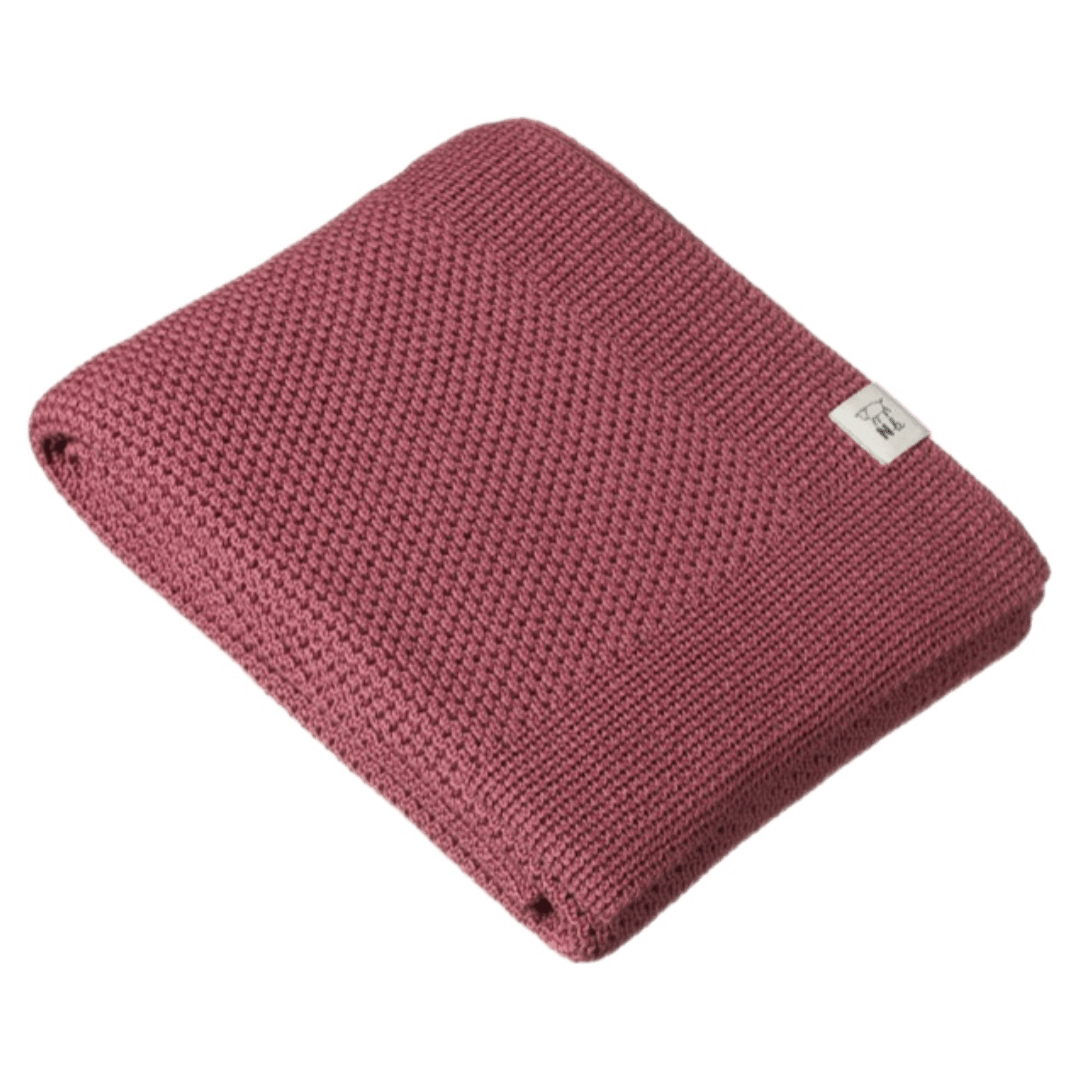 Nature Baby Bassinet Bassinet Merino Knit Blanket - Rhubarb