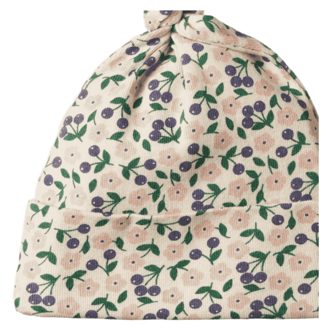 Nature Baby Newborn to 0-6 Months Cotton Knotted Beanie - Briarwood