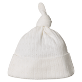 Nature Baby Newborn to 0-6 Months Knotted Beanie Pointelle - Natural
