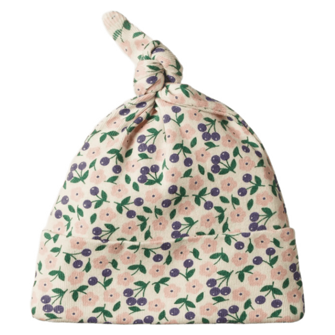 Nature Baby Newborn to 0-6 Months NB Cotton Knotted Beanie - Briarwood