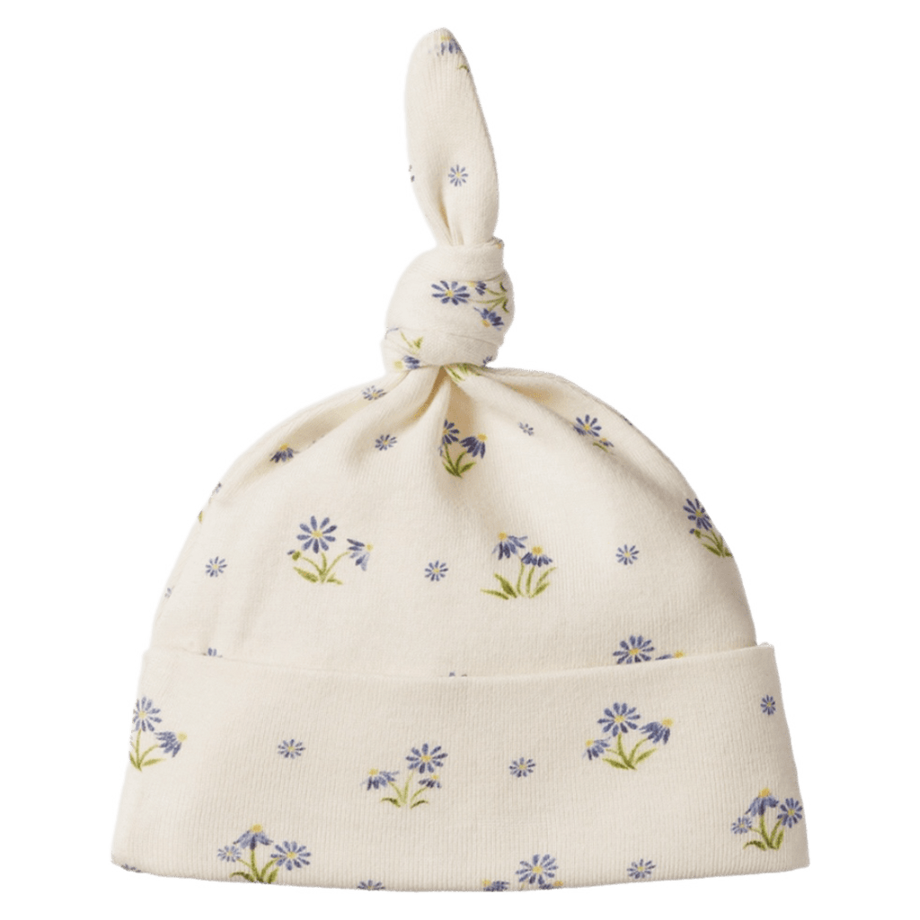 Nature Baby Newborn to 0-6 Months NB Knotted Beanie - Daisy Daze