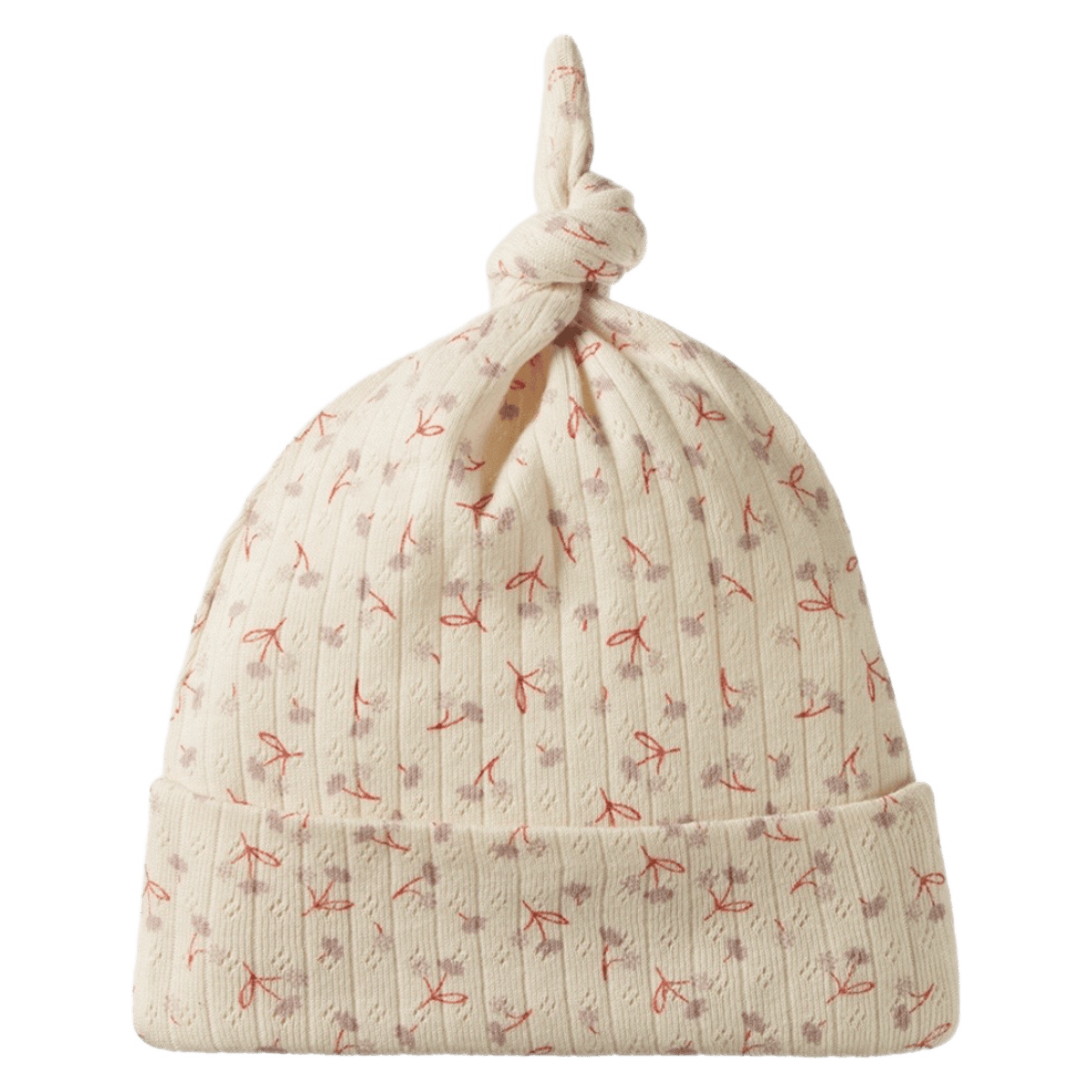 Nature Baby Newborn to 0-6 Months NB Knotted Beanie Pointelle - Dandelion