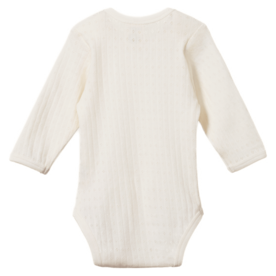 Nature Baby Newborn to 1 Year Long Sleeve Bodysuit Pointelle - Natural