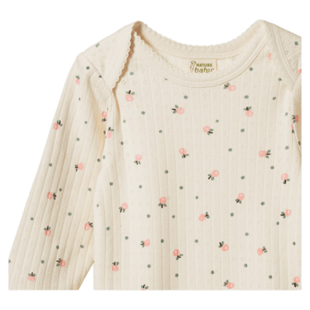 Nature Baby Newborn to 1 Year Long Sleeve Bodysuit Pointelle - Posey Blossom