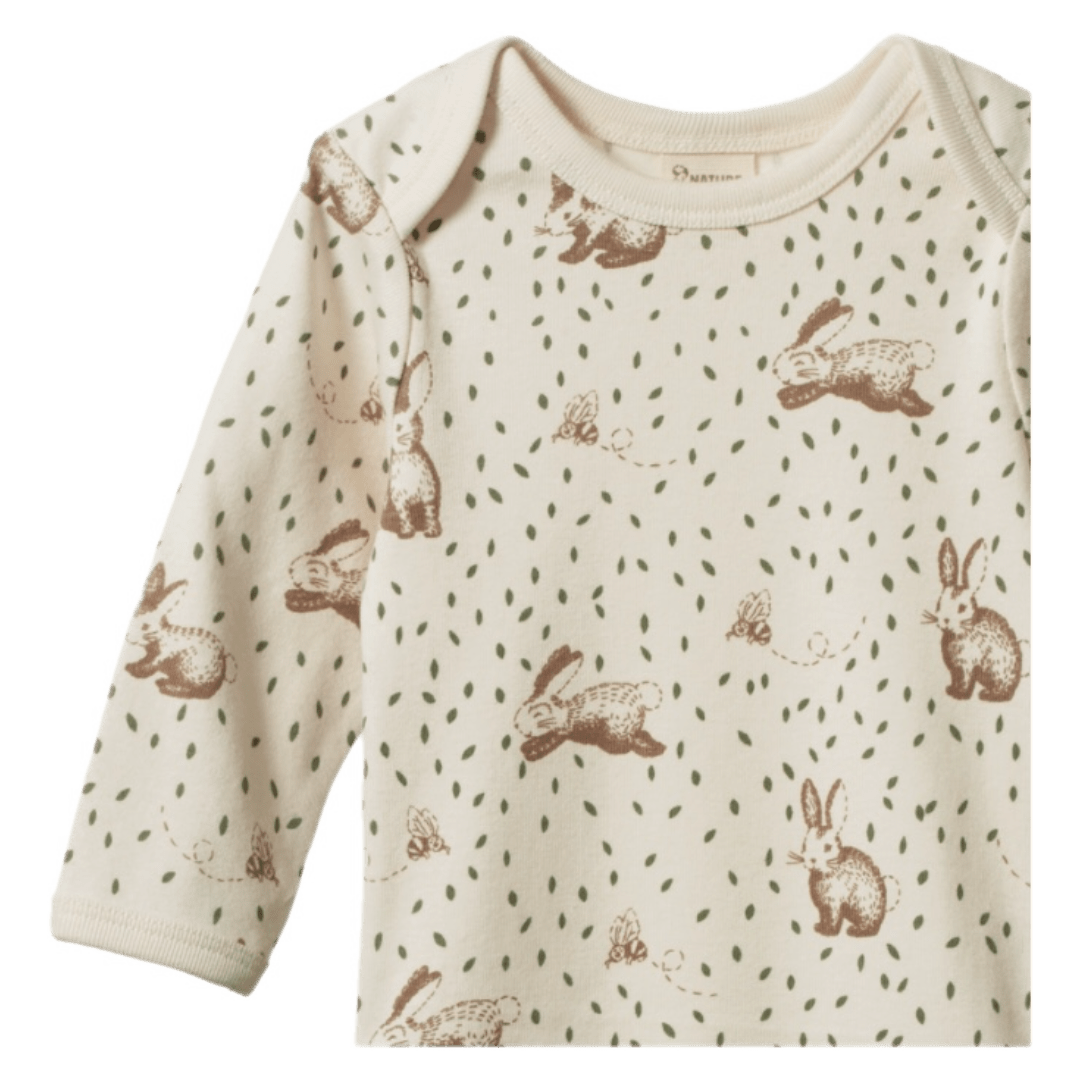 Nature Baby Newborn to 1 Year Long Sleeve Bodysuit - Rabbitty