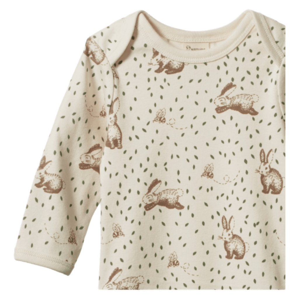 Nature Baby Newborn to 1 Year Long Sleeve Bodysuit - Rabbitty