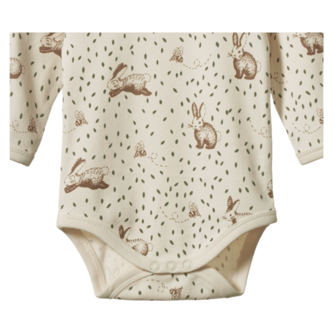 Nature Baby Newborn to 1 Year Long Sleeve Bodysuit - Rabbitty