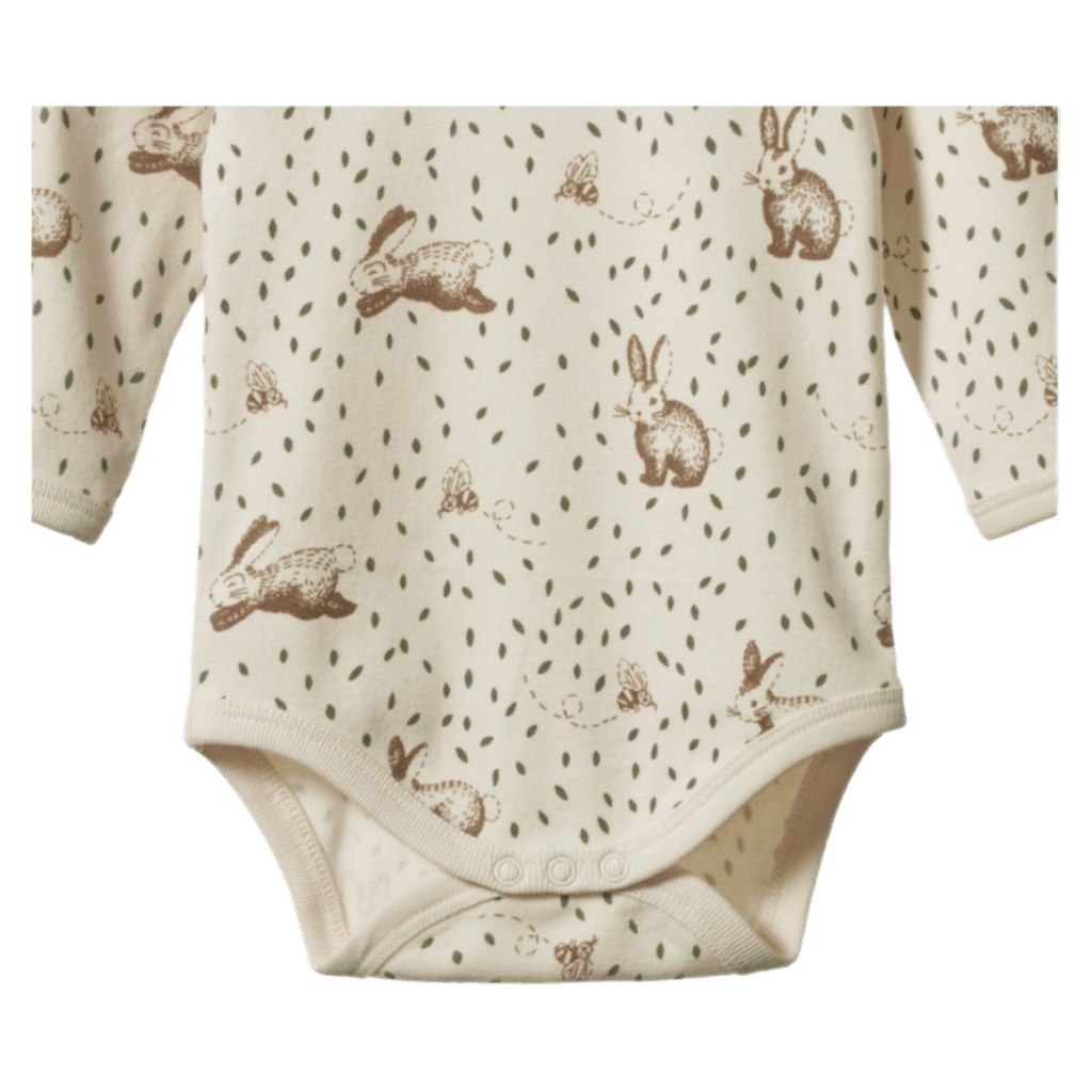 Nature Baby Newborn to 1 Year Long Sleeve Bodysuit - Rabbitty