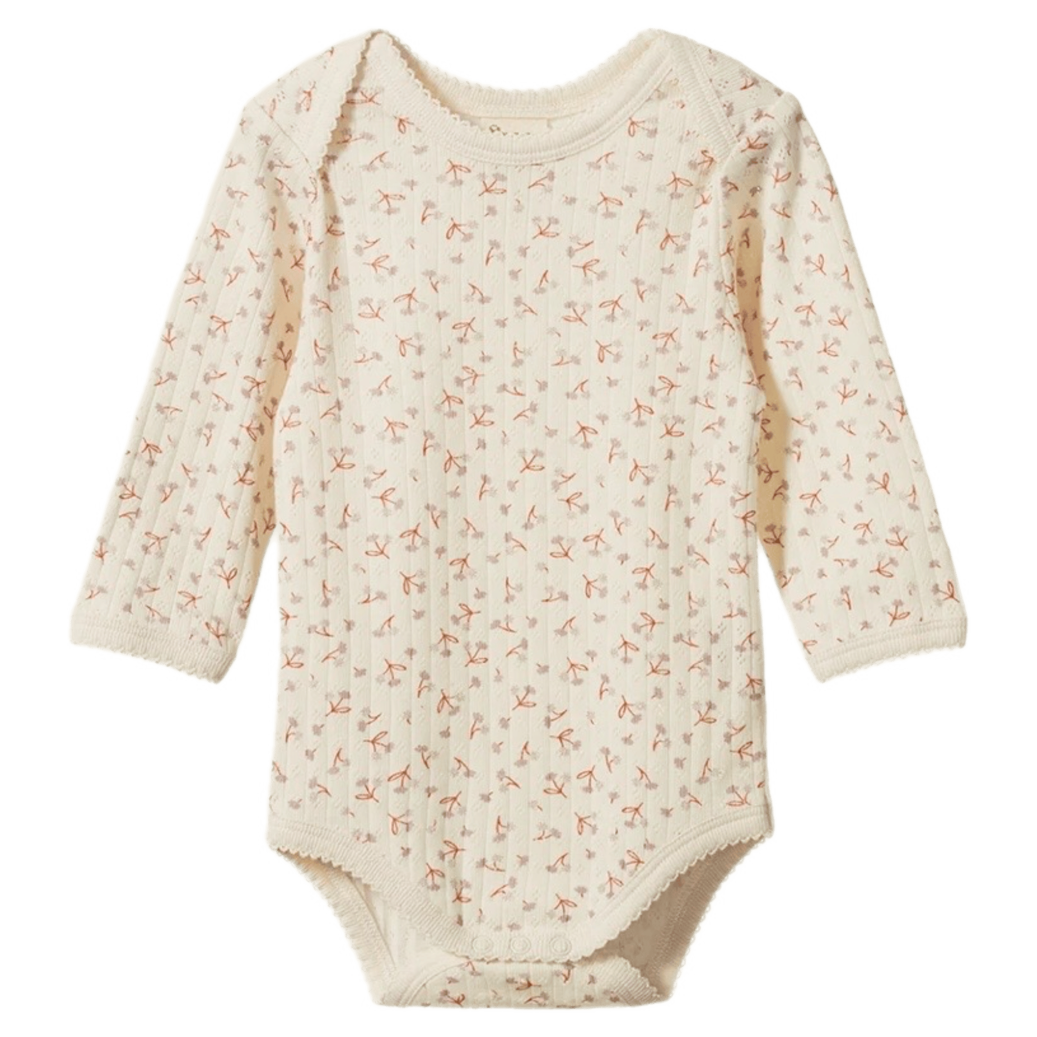 Nature Baby Newborn to 1 Year NB Long Sleeve Bodysuit Pointelle - Dandelion