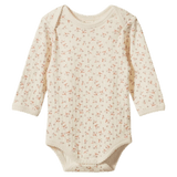 Nature Baby Newborn to 1 Year NB Long Sleeve Bodysuit Pointelle - Dandelion