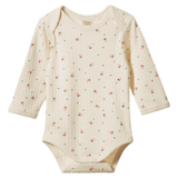 Nature Baby Newborn to 1 Year NB Long Sleeve Bodysuit Pointelle - Posey Blossom