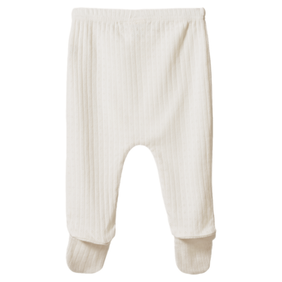 Nature Baby Newborn to 3-6 Months Footed Rompers Pointelle - Natural