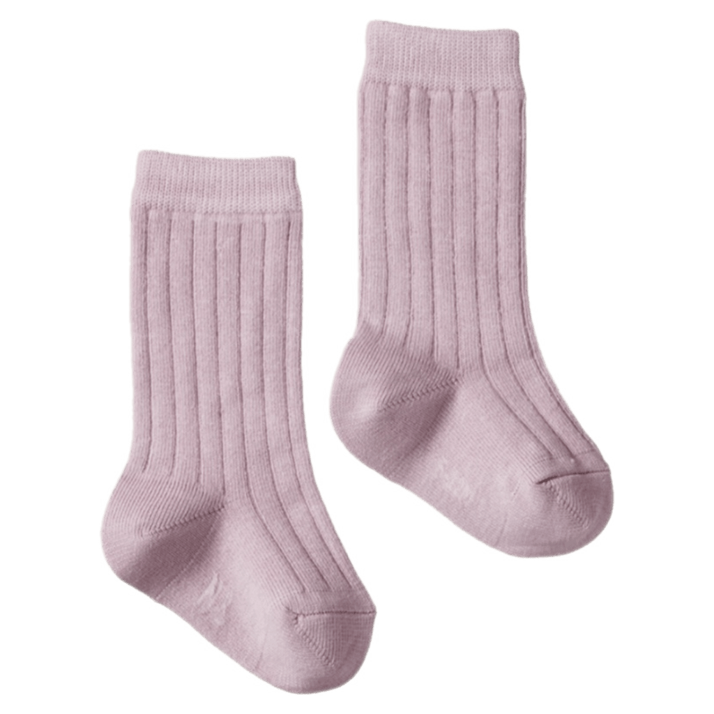 Nature Baby Newborn to 5-6 Years NB Cotton Rib Socks - Lilac