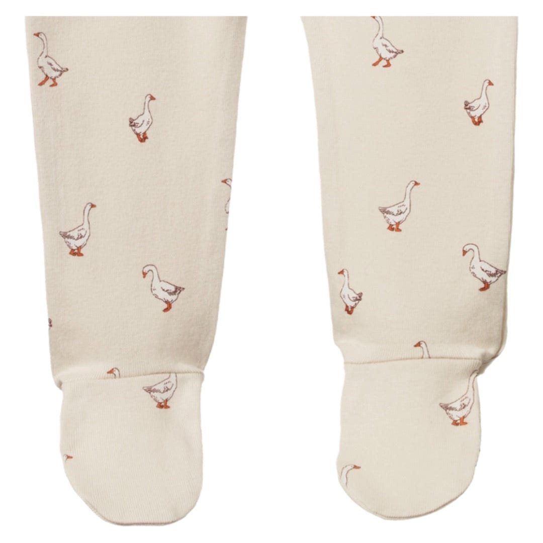 Nature Baby Newborn to 6-12 Months Footed Rompers - Goosey