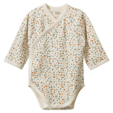 Nature Baby Newborn to 6-12 Months NB Long Sleeve Kimono Bodysuit - Pollyanna