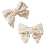 Nature Baby One Size Bow Hair Clips, 2 Pack - Natural