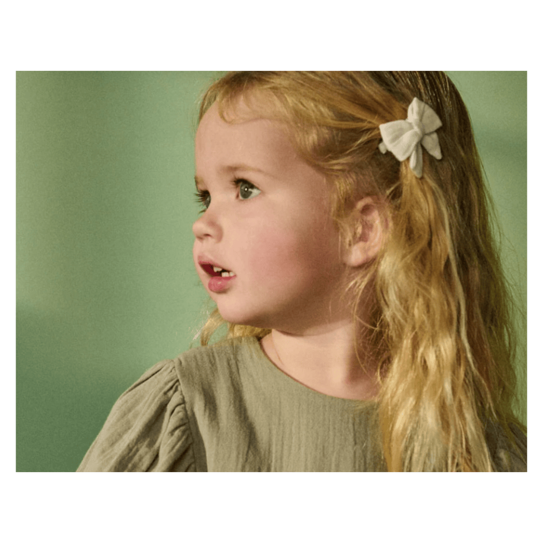 Nature Baby One Size Bow Hair Clips, 2 Pack - Natural