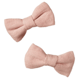 Nature Baby One Size Bow Hair Clips 2 Pack - Rose Dust