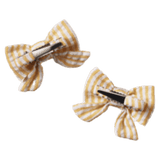 Nature Baby One Size Bow Hair Clips - Golden Stripe