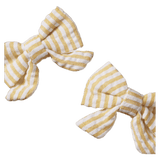 Nature Baby One Size Bow Hair Clips - Golden Stripe