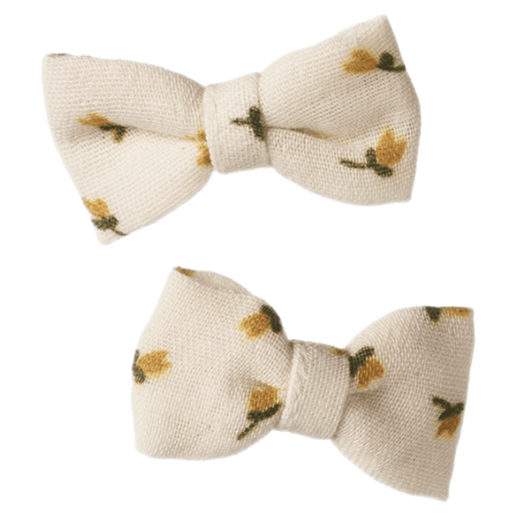 Nature Baby One Size Bow Hair Clips - Tulip