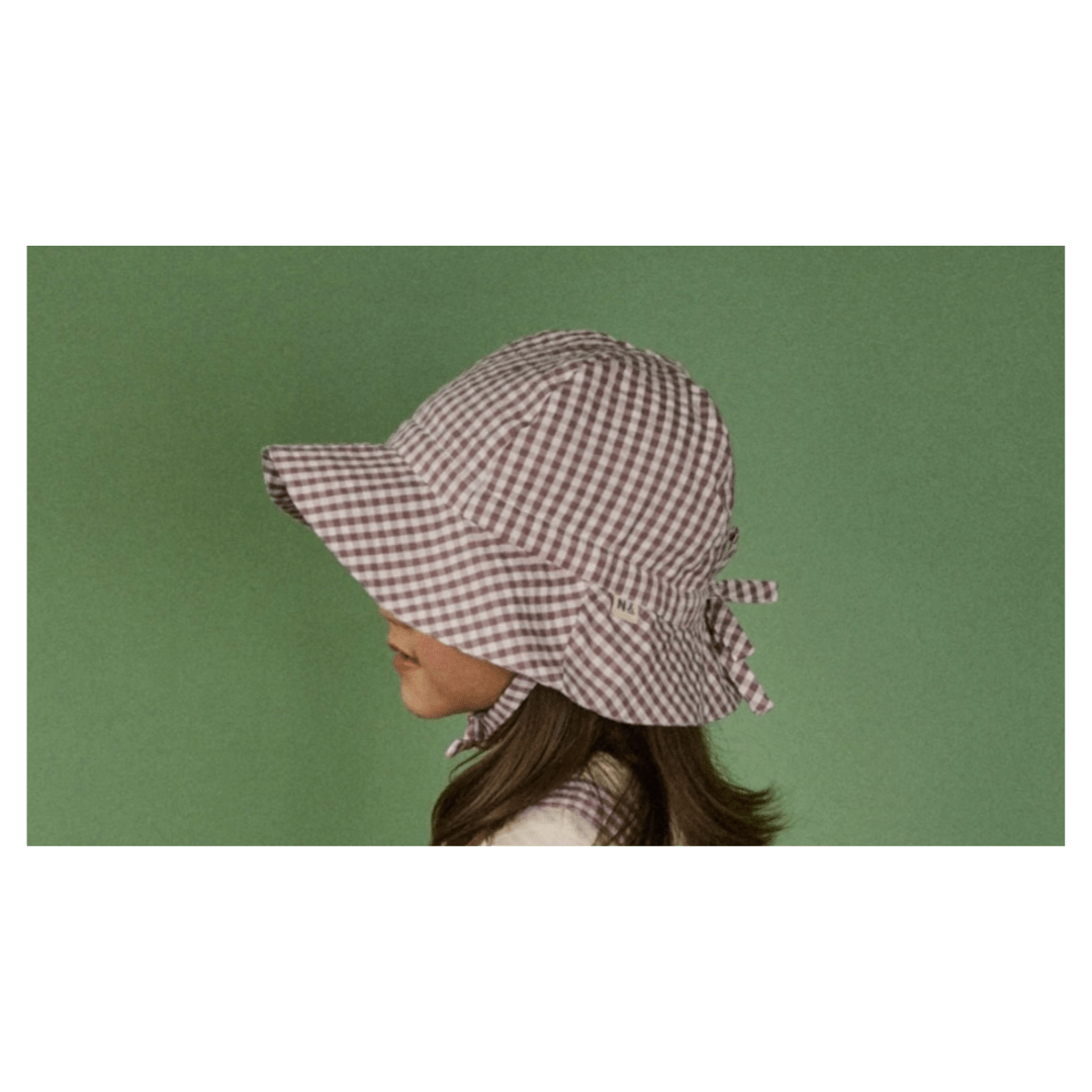 Nature Baby Small, Medium, Large Gingham Sunhat - Twilight Check