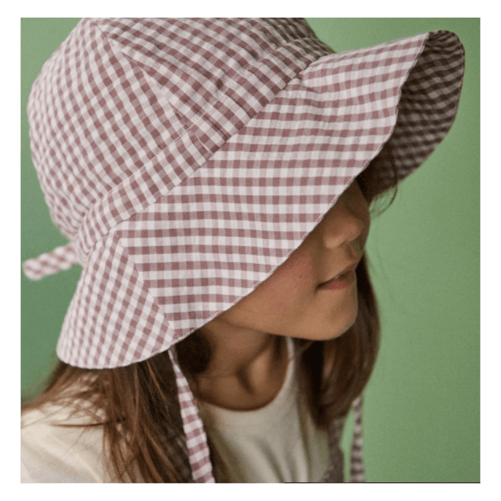 Nature Baby Small, Medium, Large Gingham Sunhat - Twilight Check