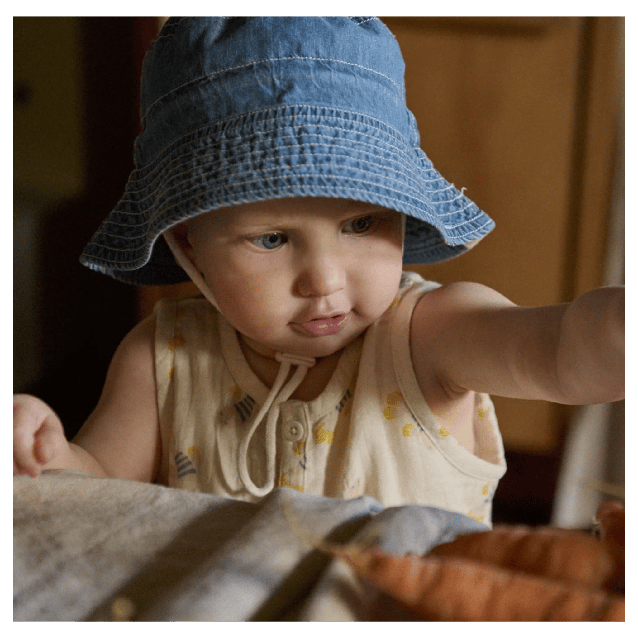 Nature Baby Small to Large Bucket Sunhat Chambray - Sky