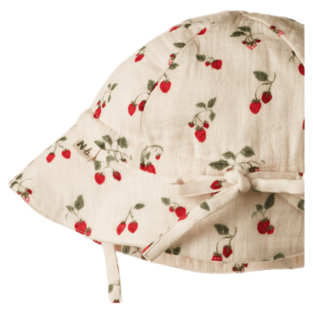Nature Baby Small to Large Muslin Sunhat - Strawberry Blush