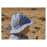 Nature Baby Small to Large Sunhat Linen - Blue Stripe