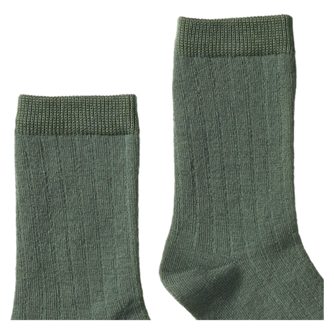 Nature Baby Small to Large Wool Rib Socks - Nettle