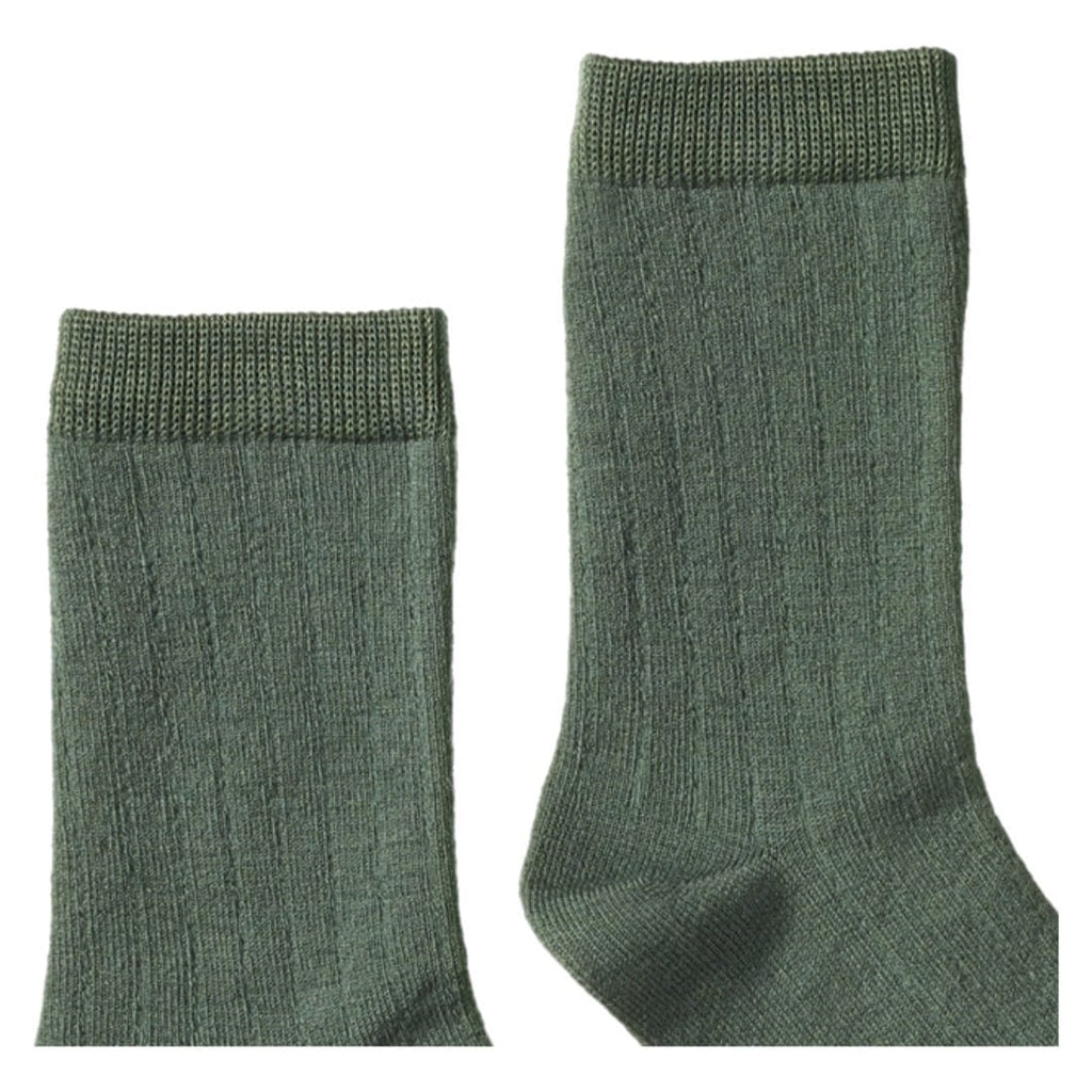 Nature Baby Small to Large Wool Rib Socks - Nettle