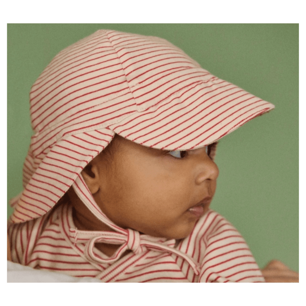 Nature Baby XSmall to Medium Dash Sunhat - Red Pinstripe